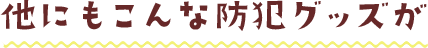 他にもこんな防犯グッズが